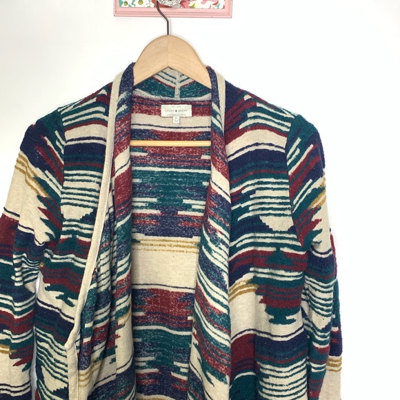 Lucky Brand Aztec Print Cardigan 47 